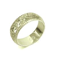  14Kグリーンゴールド バレル 幅6mm 厚み1.2mm マイレ＆カレイキニ コインエッジ リング GB6C-D