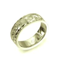  14Kグリーンゴールド フラット 幅6mm 厚み2mm マイレリーフ ダイヤモンドカット リング GF6B-C20