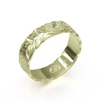  14Kグリーンゴールド フラット 幅6mm 厚み1.2mm マイレ＆カレイキニ カットアウト リング GF6C-A