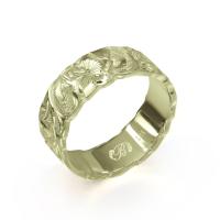  14Kグリーンゴールド フラット 幅6mm 厚み1.5mm カレイキニ カットアウト リング GF6E-A15
