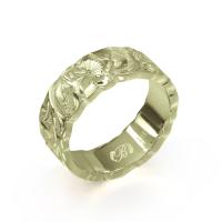  14Kグリーンゴールド フラット 幅6mm 厚み2mm カレイキニ カットアウト リング GF6E-A20