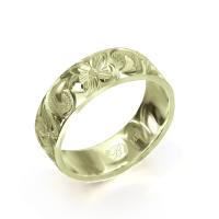  14Kグリーンゴールド フラット 幅6mm 厚み1.5mm カレイキニ ノーエッジ リング GF6E-E15