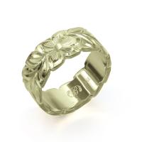 14Kグリーンゴールド フラット 幅8mm 厚み1.5mm マイレリーフ カットアウト リング GF8B-A15