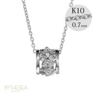 ハワイアンジュエリー ハイビスカス チューブ ネックレス K10あずきチェーン太さ0.7mm CG-GP106W