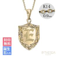 ハワイアンジュエリー イニシャル エンブレム ネックレス カットあずきチェーン太さ0.9mm CG-GP111-CH123