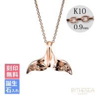 ハワイアンジュエリー ホエールテール ネックレス K10カットあずきチェーン太さ0.9mm CG-GP114R-228SDC4