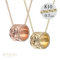 ハワイアンジュエリー ゴールド チューブ バレル ペアネックレス K10あずきチェーン太さ0.7mm CG-GP126P