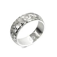  シルバー925 バレル 幅6mm 厚み2mm マイレリーフ ダイヤモンドカット リング SB6B-C20