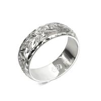  シルバー925 バレル 幅6mm 厚み1.5mm マイレ＆カレイキニ ダイヤモンドカット リング SB6C-C15
