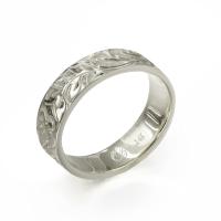  14Kホワイトゴールド フラット 幅4mm 厚み1.5mm マイレ＆カレイキニ ノーエッジ リング WF4C-E15