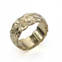  14Kイエローゴールド バレル 幅8mm 厚み2mm マイレリーフ カットアウト リング YB8B-A20