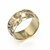  14Kイエローゴールド バレル 幅8mm 厚み1.2mm マイレリーフ ノーエッジ リング YB8B-E