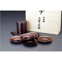 茶筒 茶托 銅 日本製 純銅製 茶筒 ・ 茶托 セット （木箱入り） 茶道具 