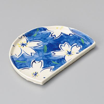 半月皿 和菓子 茶器 茶道具 菓子器 銘 皿 輪島塗り 鉄線蒔絵 半月形 天然