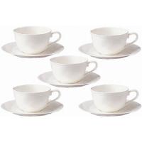 ノリタケ＜Noritake＞アンサンブルホワイト ティー・コーヒーカップ＆ソーサー（5客セット） 