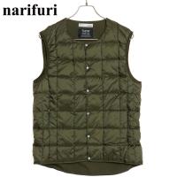 ナリフリ narifuri TAION クルーネックサイクルインナーベスト NFTA-02 メンズ タイオンコラボ トップス ダウンベスト 撥水 パッカブル D.OLIVE 正規取扱店 | mischief シューズ&アパレル