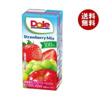 【送料無料・メーカー/問屋直送品・代引不可】雪印メグミルク Dole(ドール) ストロベリーミックス100% 200ml紙パック×18本入 | MISONOYA ヤフー店