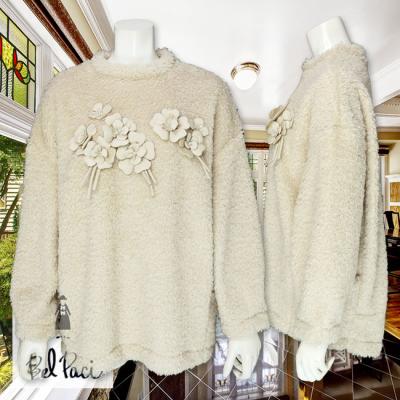 Bel Paci ロングコート ブラック 花 メッシュ素材 サイズ3 ベルパーチ ベルパーチ Belpaci 3E 日本製 ステッチ花シューズ レディース