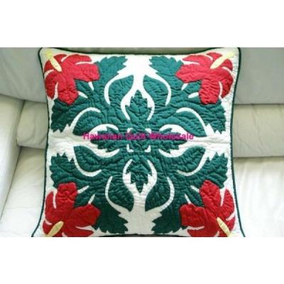 ミウ・ミント・アロハ - ハワイアンキルト クッションカバー