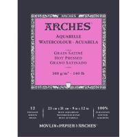 Archesアルシュ 水彩紙 パッド 300g 極細23X31cm 12枚 (1795097) ナチュラルホワイト | みうハウス