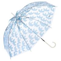 Wpc. 雨傘 [ビニール傘] バーズブルー 長傘 60cm 耐風 レディース ジャンプ傘 大きい 丈夫 透明 北欧 おしゃれ 可愛い 映え 女性 通 | みうハウス