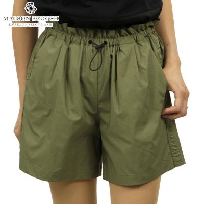 メゾンスコッチ MAISON SCOTCH 正規販売店 レディース ショートパンツ TECHNICAL POPLIN PAPERBAG SHORTS WITH ROUCHED SIDE SEAM 143789 15 52509 ARMY クリスマス プレゼント ラッピング MAISON SCOTCH レディースショート、ハーフパンツ｜ボトムス、パンツ