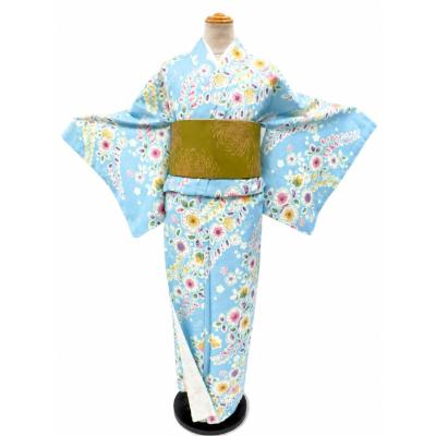 きもの志麻 ペールイエロー＆薄紫 刺繍 袷 付け下げ 仕付け糸付き未使用 100（女性用着物）（色：ゴールド系）｜着物、浴衣 | ファッション の