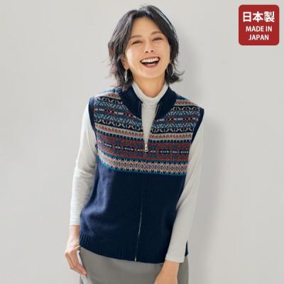 日本製【KAPITAL】ノルディック柄ニットベスト　クルーネック　1 ノルディック柄 ベストのおすすめ人気商品一覧 通販 - Yahoo!ショッピング