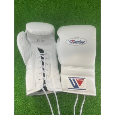 廃盤Winning グローブ 青/白 ひも式8オンス訳アリ ウイニング(WINNING) ボクシンググローブ プロ試合用 8オンス ひも式