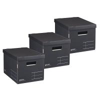 コクヨ 収納ボックス NE OS レギュラーサイズ フタ付き 3個セット ブラック AMフ | ミヤマ商店Yahoo!ショップ