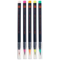 あかしや 筆ペン 水彩毛筆 彩 艶のある5色セット CA200/5VE | ミヤマ商店Yahoo!ショップ
