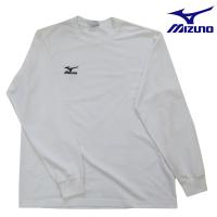 訳あり　ミズノ　Tシャツ長袖　ワンポイントTシャツ　メンズTシャツ　A60SP52079　ホワイト×ブラック　XOサイズ | スポーツミヤスポ ヤフー店