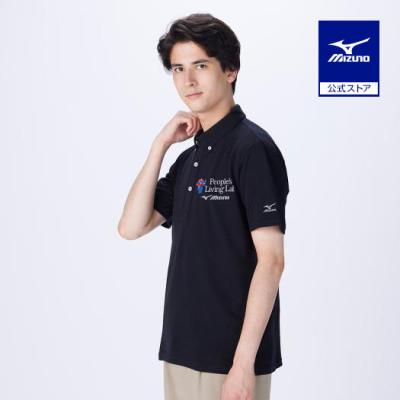 ミャクミャク　ミズノ　モノトーン　ポロシャツ　M　万博 EXPO2025 ミャクミャク 【ミズノ】 システム総柄Tシャツ