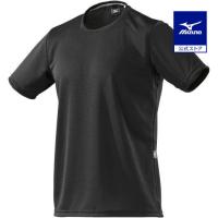 ミズノ公式 クルーネックワークTシャツ 半袖／制電素材 ユニセックス ブラック | ミズノ公式オンライン Yahoo!店
