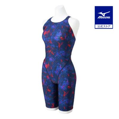 Mizuno 競泳用水着 ブラック/パープル 競泳用ハーフスーツ（マスターズバック）|N2MGB744|競泳水着