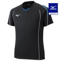 ミズノ公式 ゲームシャツ バレーボール ユニセックス ブラック×ブルー | ミズノ公式オンライン Yahoo!店