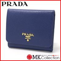 プラダ 三つ折り財布 レディース アウトレット PRADA Wallet 1M0176 SAFFIANO METAL BLUETTE 