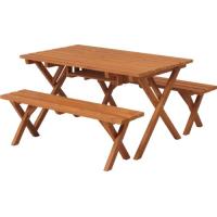 杉材　BBQテーブル&amp;ベンチセット(コンロスペース付) ガーデンファニチャーテーブルチェアfj-81761 | MMPショップ
