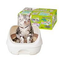 デオトイレ 猫用 トイレ ハーフカバー 本体セット ナチュラルアイボリー おしっこ ペット用品 ユニチャーム | MMPショップ