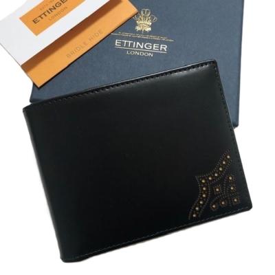 ETTINGER ブラック ターコイズ 二つ折り財布 エッティンガー 二つ折り ターコイズ 財布（メンズファッション