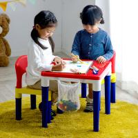 キッズテーブル＆チェアーセット 100ピースブロック付 子供部屋 キッズルーム 知育玩具 | 家具通販のメーベル