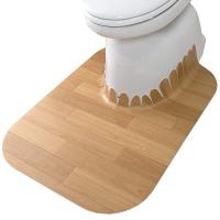 サンコー ずれない トイレマット 拭ける 床汚れ防止 ロング ベージュ ウッド 60×85cm おくだけ吸着 日本製 KV-17 | mochi store