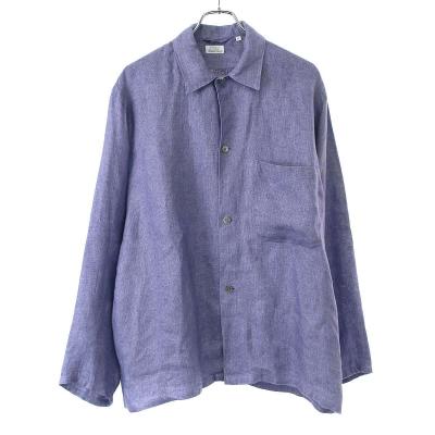 美品＊COMOLI コモリ コットンバンドカラーシャツ 0 パープル系 日本製 美品＊COMOLI コモリ コットンバンドカラーシャツ 0 パープル系 日本製