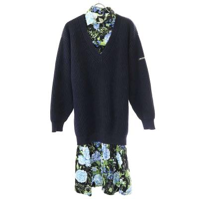 バレンシアガ　ドッキング　ワンピース バレンシアガ BALENCIAGA スカーフドッキング シャツワンピース