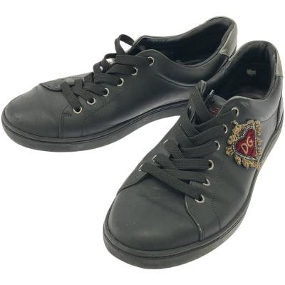 DOLCE&GABBANA スニーカー メンズ 8 ブラック ドルチェ&ガッバーナ ドルガバ DOLCE&GABBANA レザースニーカー