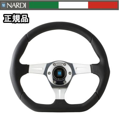 !*!様 NARDI ？ ステアリング φ35 綺麗 ナルディ NARDI NARDI LEADER 35φ (350mm ブラックレザー/グレーレザー