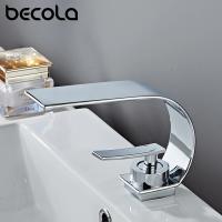 蛇口 洗面 浴室 混合水栓 滝 高級感 おしゃれ デザイン蛇口 真鍮 高 