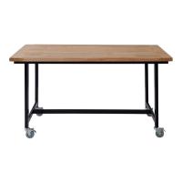GUY-672 ダイニングテーブル 机 つくえ 家具 インテリア シンプル 天然木 ミンディ ナチュラル 高級感 オフィス 長方形 部屋 組立式 キャスター脚 便利 | モノプラン