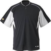 DESCENTE(デサント) 野球 2ボタンベースボールシャツ DB104B ブラック×シルバー×ホワイト(BKSL) S | sisnext