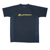 phiten(ファイテン) RAKUシャツ SPORTS (SMOOTH DRY) 半袖 ネイビー/イエローロゴ M | sisnext